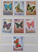 NIKARAGUA  MOTYLE 7szt...PEŁNA SERIA...KASOWANE*!!!