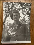 Zdjęcie: ZSRR. Zdemobilizowany spadochroniarz. Odznaki  (1938).  