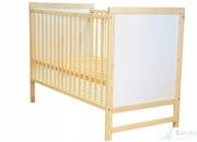 Łóżeczko drewniane Radek X BIS sosna białe 120x60 KLUPŚ