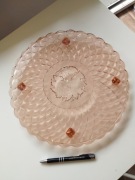 Patera ze szkła rozalinowego na tort