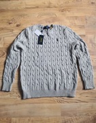 Nowy sweter Polo Ralph Lauren L/M | 100% Bawełna | Jasnoszary | Metka