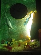 Zegar z nocną lampką skarby morza 