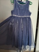 Pepco 122 elegancka granatowa tiulowa sukienka wesele komunia chrzciny