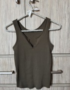 Zara bluzka khaki na ramiączkach S