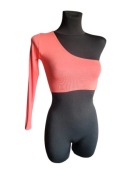 Stylowy koralowy różowy croptop 36,S Boohoo