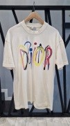 T-shirt Dior z kolorowym logiem