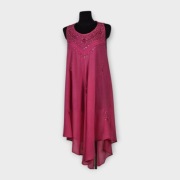 Noor Sukienka Letnia Asymetryczna Haft Cekiny Oversize Róż BDB