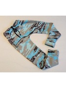 baggy spodnie dresowe 128/134 szaro-niebieski moro