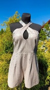 Missguided cekinowy beżowy kombinezon idealny jak nowy rozm XL/42