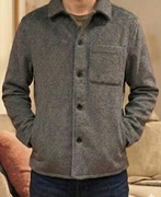 Nowa kurtka koszulowa H&M Shacket | Szary melanż | Filcowa | Overshirt