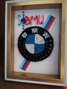 QUILLING, ramka, prezent, BMW znaczek/logo, obraz