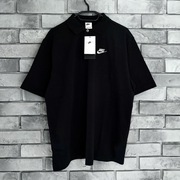 Koszulka t-shirt polo polówka Nike air Swoosh haft logo czarna black Boxy