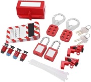 Zestaw do blokowania włączników skrzynek elektrycznych kłódki przywieszki 