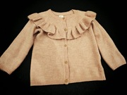 Zapinany sweter H&M 92 pudrowy róż 