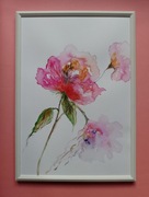 Obrazek - akwarela z kwiatami - format A4 