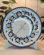 Zegar ceramiczny ścienny RU 25 cm cichy ceramika Bolesławiec  