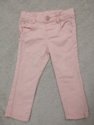 Różowe eleganckie pastelowe spodnie jeansowe jeansy Hema 74 jak nowe