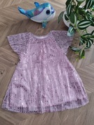 NEXT sukienka w cekiny 86cm 12-18mc cekinowa różowa 