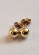 Złote kolczyki pr.585 kulki, kuleczki 6mm, waga 0.4 g