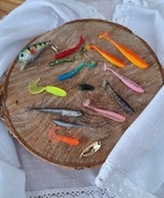 Zestaw gum Spinningowych w postaci losowych paczek na okonia.