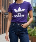 ADIDAS ORIGINALS fioletowa Koszulka T-shirt Logo S