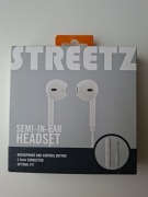 Słuchawki Streetz E100 Semi-in-ear headset, answer button, 3.5mm, mic white
