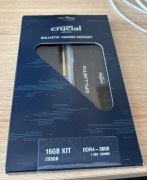 Pamięć RAM Crucial Ballistix, DDR4 16GB (2x8GB), 3600Mhz CL16, BL8G36C16U4B