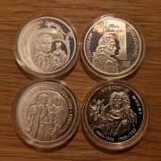 Zestaw 4 monet Ag 10 zł królowie - Leszczyński, Poniatowski, Mocny