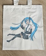 TORBA LNIANA RĘCZNIE MALOWANA HATSUNE MIKU MANGA ANIME