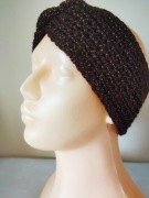 Damska, brązowo-miedziana opaska-turban; handmade