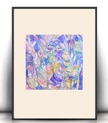 liście rysunek a4, przyroda obrazek 21x30, pastelowy obrazek boho