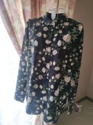 bluzka granatowa w kwiaty, r40