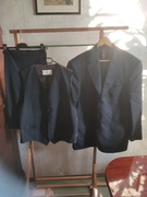 Czarny garnitur XL spodnie marynarka kamizelka franco callegari