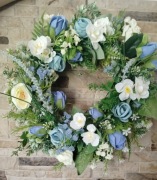 Wianek na drzwi, wieniec dekoracyjny bogato zdobiony, handmade