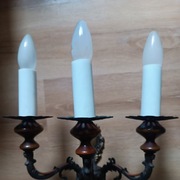 Stara lampa kinkiet w kształcie świecznika czasy PRL