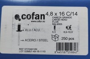 Nity zrywalne Cofan 4,8x16 czarne, powiększony kołnierz 250 szt - 0,9 kg