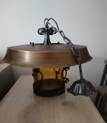 stara stylowa lampa miedziana do domu restauracji szklany klosz vintage 