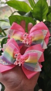 2szt spinki do włosów kokardki My Little Pony Kucyk Rainbow Dash handmade 