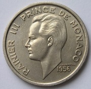 Monako 100 franków 1956 - książę Rainier III - stan 1/2