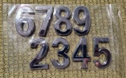 Cyfry, numery samoprzylepne srebrne 3D do drzwi skrzynki 8 szt od 2 do 9!