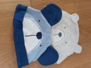 Czapeczka miś 2szt. niebieska i szara