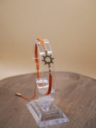 Słoneczna bransoletka boho – Pomarańczowy sznurek | Stal chirurgiczna