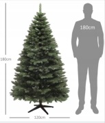 Zielona sztuczna choinka HOMCOM wysokość 180 cm ze stojakiem 830-850V00GN
