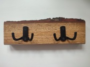 wieszak ścienny drewniany, dąb, rustykalny