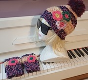 Szydelkowy komplet zimowy dla pań 