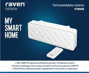 Termowentylator Raven ETW008 2000W. Pilot. Programy.