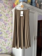 Spódnica plisowana Zara 34/XS midi brąz plisy pepitka jesień rozkloszowana