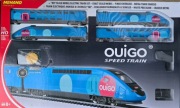 Pociąg TGV OUIGO firmy MEHANO, skala H0 z zasilaczem i torami