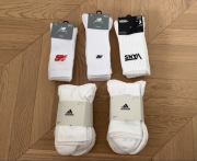 Zestaw 20x Skarpeta Męska Długa Biała New Balance Adidas Vans 39-42