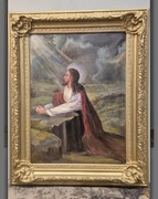Obraz religijny Jezus w Ogrójcu – olej na płótnie – rama złocona– sygnowany